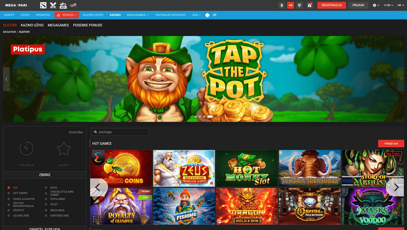 Megapari online casino bonus